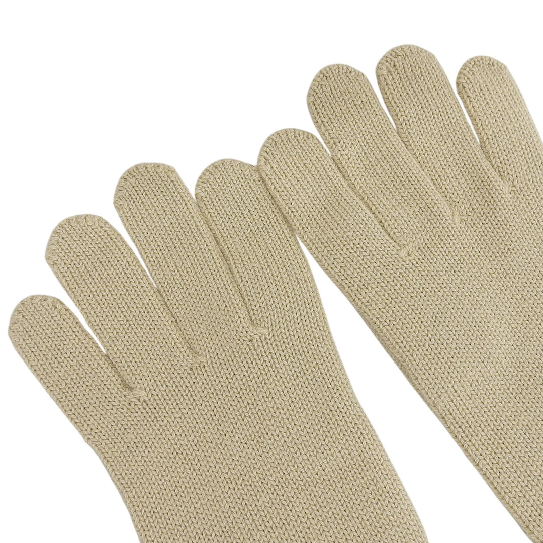 Pristine FENDI gloves Zucchino FF Logo Knit Gloves beige wool Women