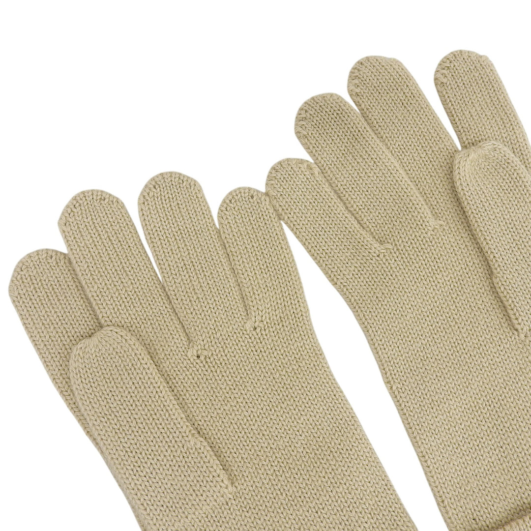 Pristine FENDI gloves Zucchino FF Logo Knit Gloves beige wool Women