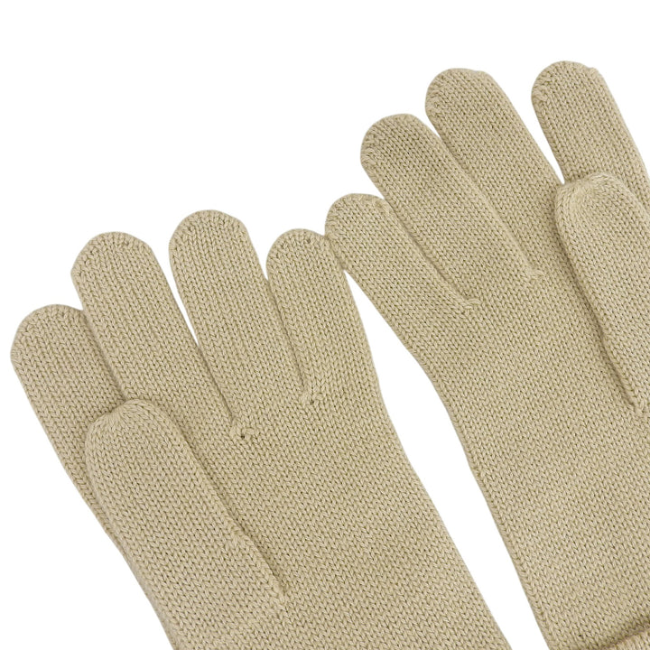 Pristine FENDI gloves Zucchino FF Logo Knit Gloves beige wool Women