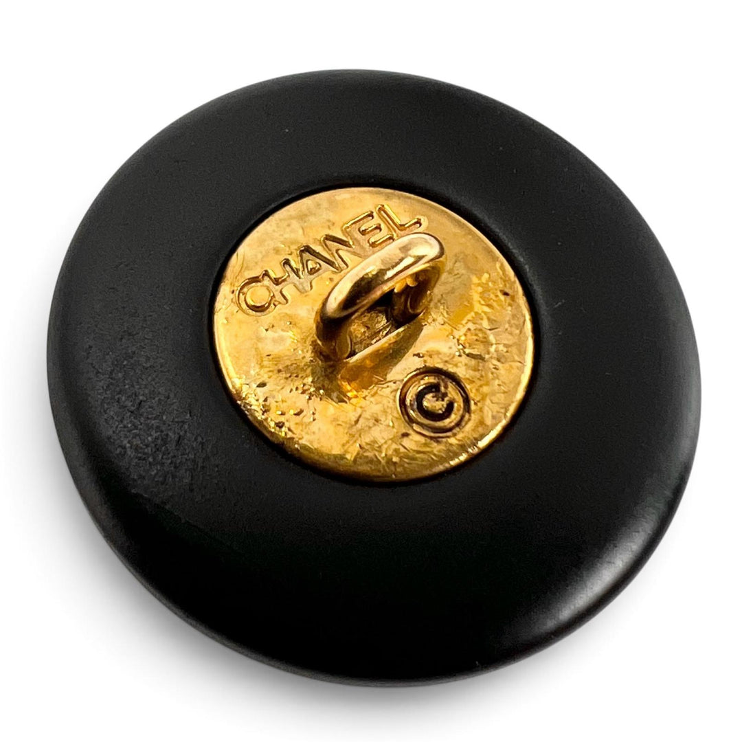 Great CHANEL button Round COCO Mark logo on the back, set of 4 black Women