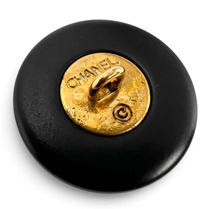 Great CHANEL button Round COCO Mark logo on the back, set of 4 black Women