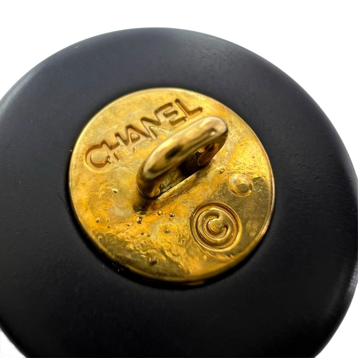 Great CHANEL button Round COCO Mark logo on the back, set of 4 dark purple Women