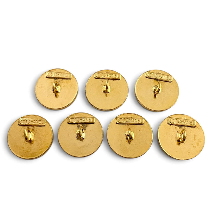 Great CHANEL button COCO Mark Gold Buttons with Back Logo (Set of 7) gold Women