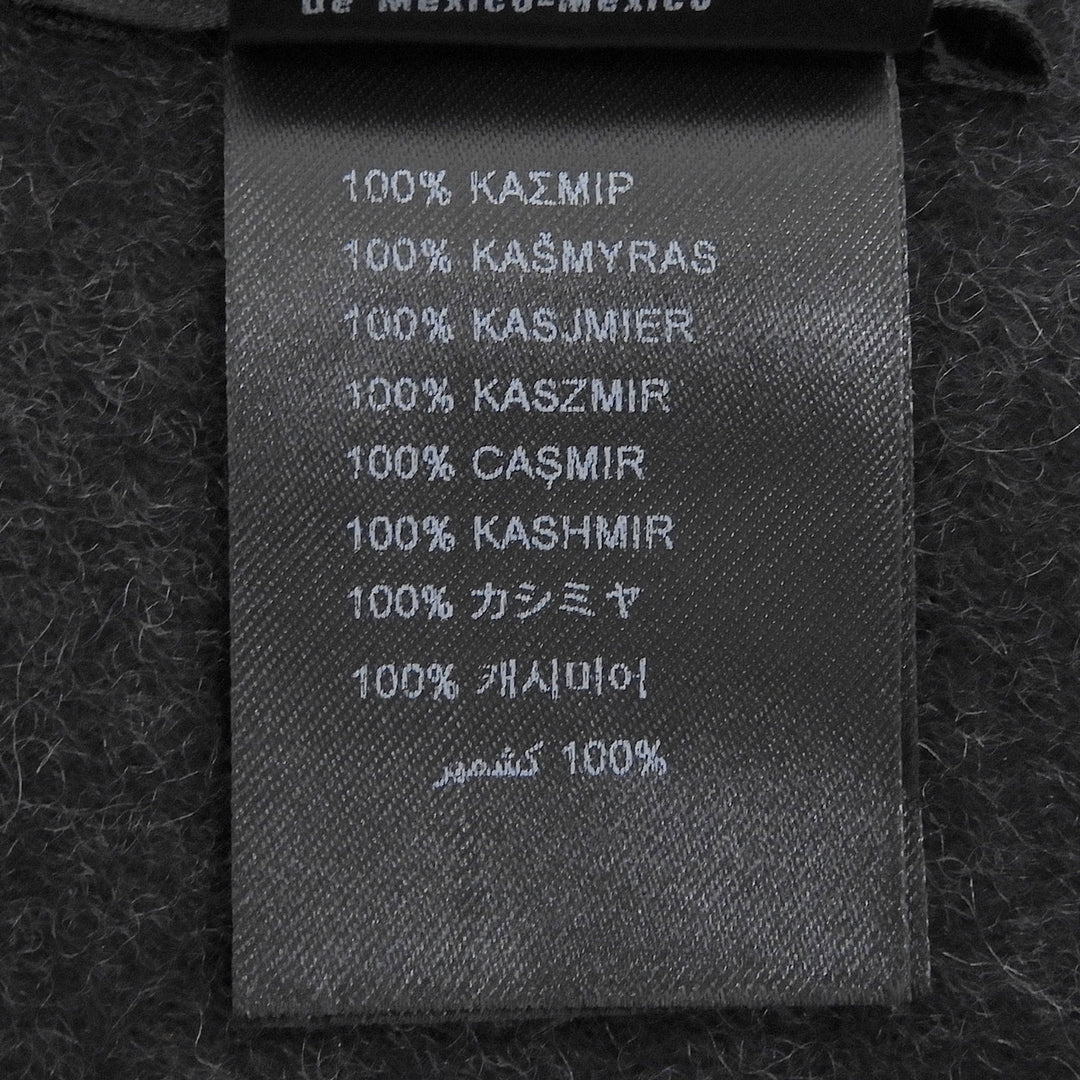 Excellent PRADA Scarf Check pattern logo embroidery with fringe Multi cashmere