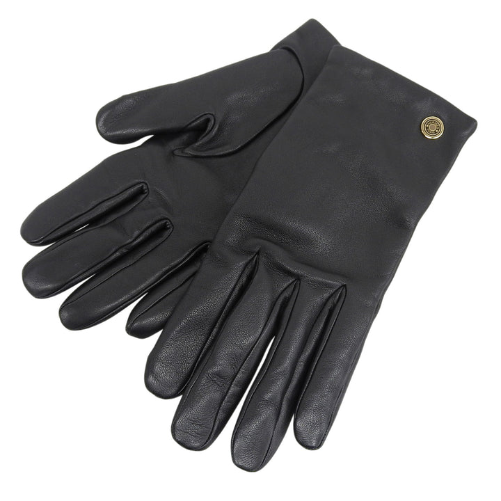 Great HERMES gloves Jump F Serie Button Horse Show Gloves black lambskin 7.5