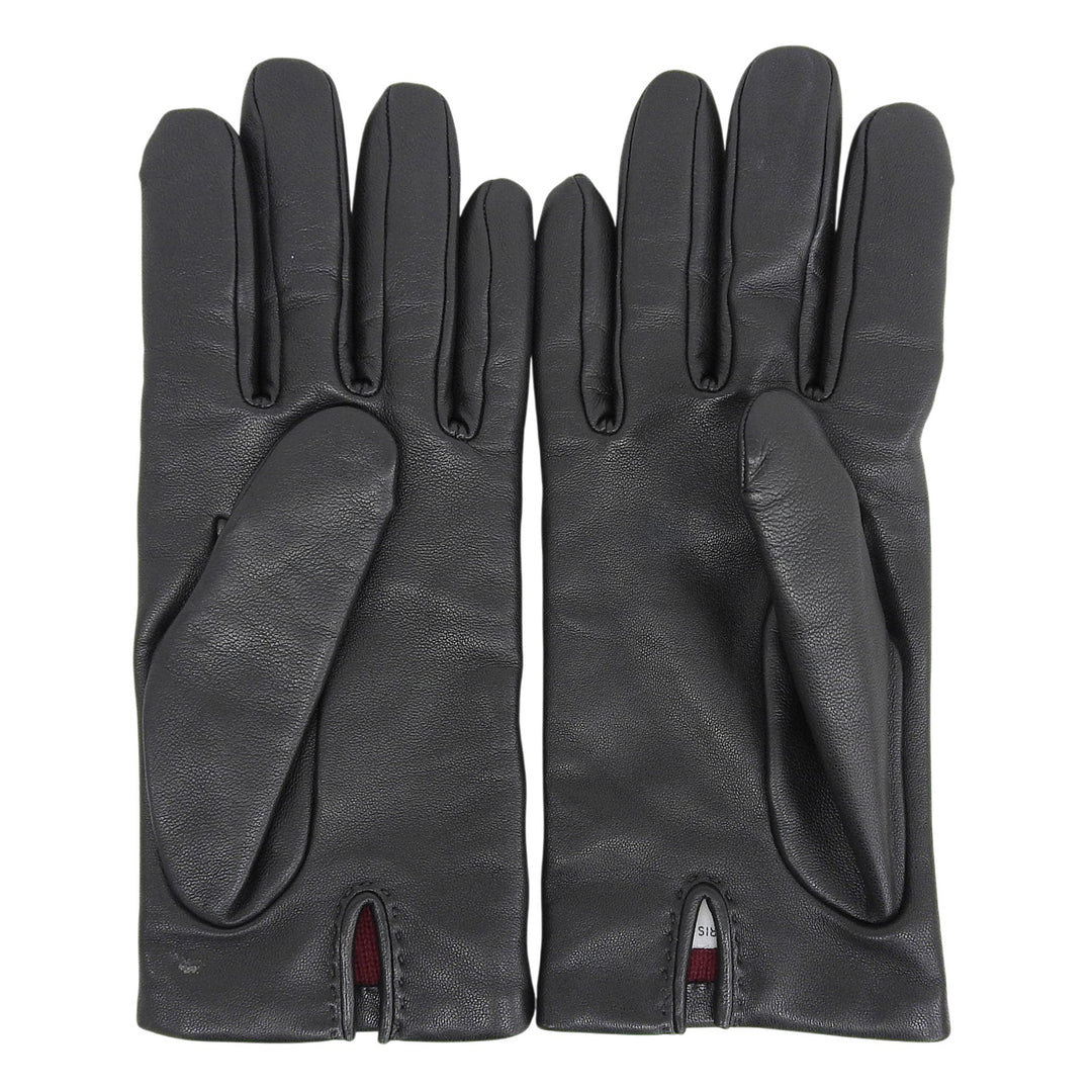 Great HERMES gloves Jump F Serie Button Horse Show Gloves black lambskin 7.5