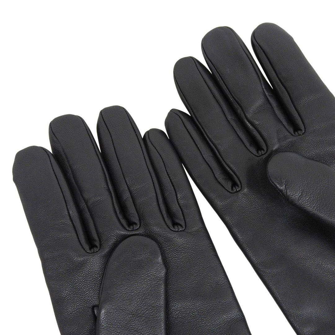 Great HERMES gloves Jump F Serie Button Horse Show Gloves black lambskin 7.5