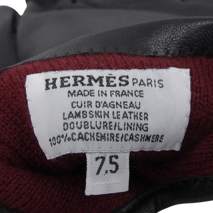 Great HERMES gloves Jump F Serie Button Horse Show Gloves black lambskin 7.5