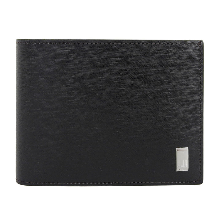 Pristine Dunhill Bifold Wallet Sahadhu Logo Metal Wallet Dark brown leather mens