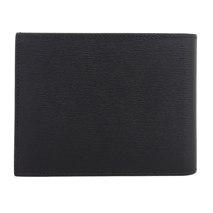 Pristine Dunhill Bifold Wallet Sahadhu Logo Metal Wallet Dark brown leather mens