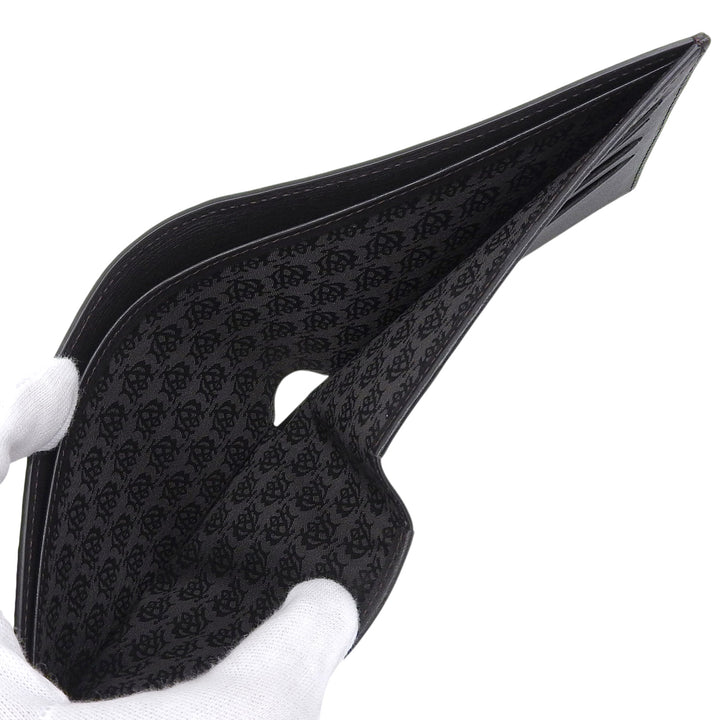 Pristine Dunhill Bifold Wallet Sahadhu Logo Metal Wallet Dark brown leather mens