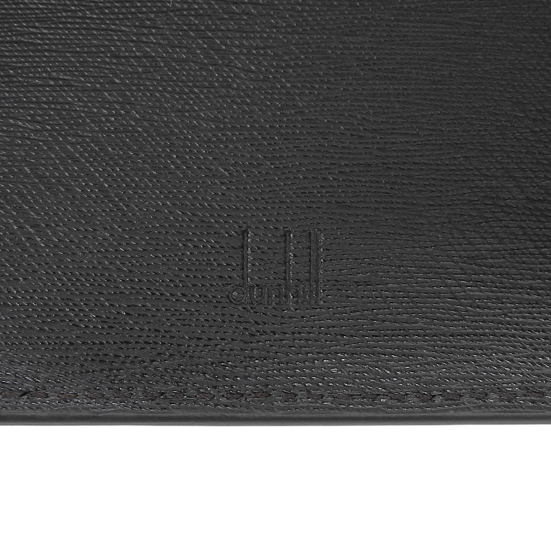 Pristine Dunhill Bifold Wallet Sahadhu Logo Metal Wallet Dark brown leather mens