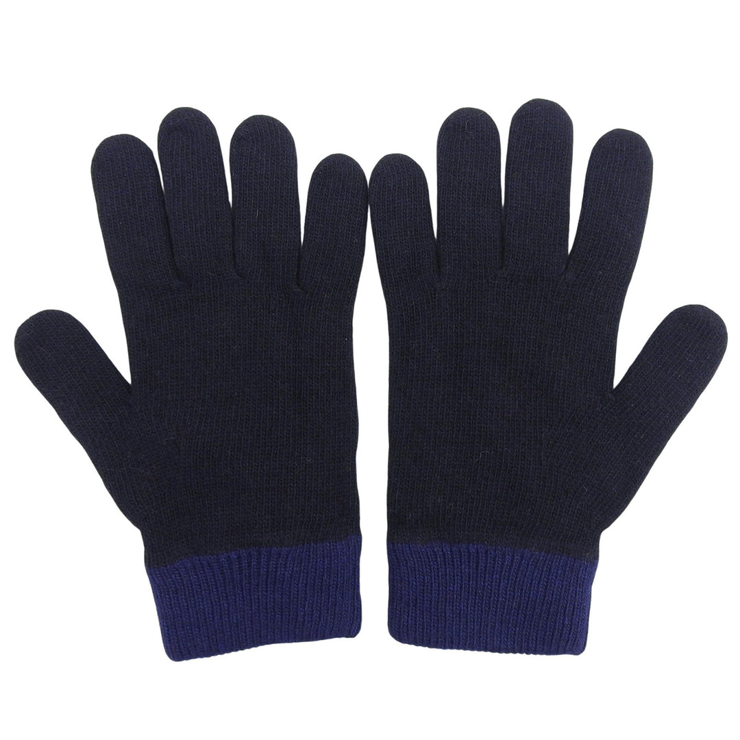 Pristine FENDI gloves Cashmere blend FF logo knit gloves Navy wool mens