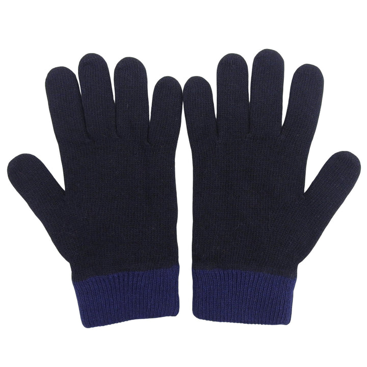 Pristine FENDI gloves Cashmere blend FF logo knit gloves Navy wool mens