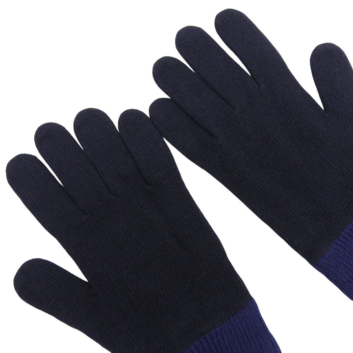 Pristine FENDI gloves Cashmere blend FF logo knit gloves Navy wool mens