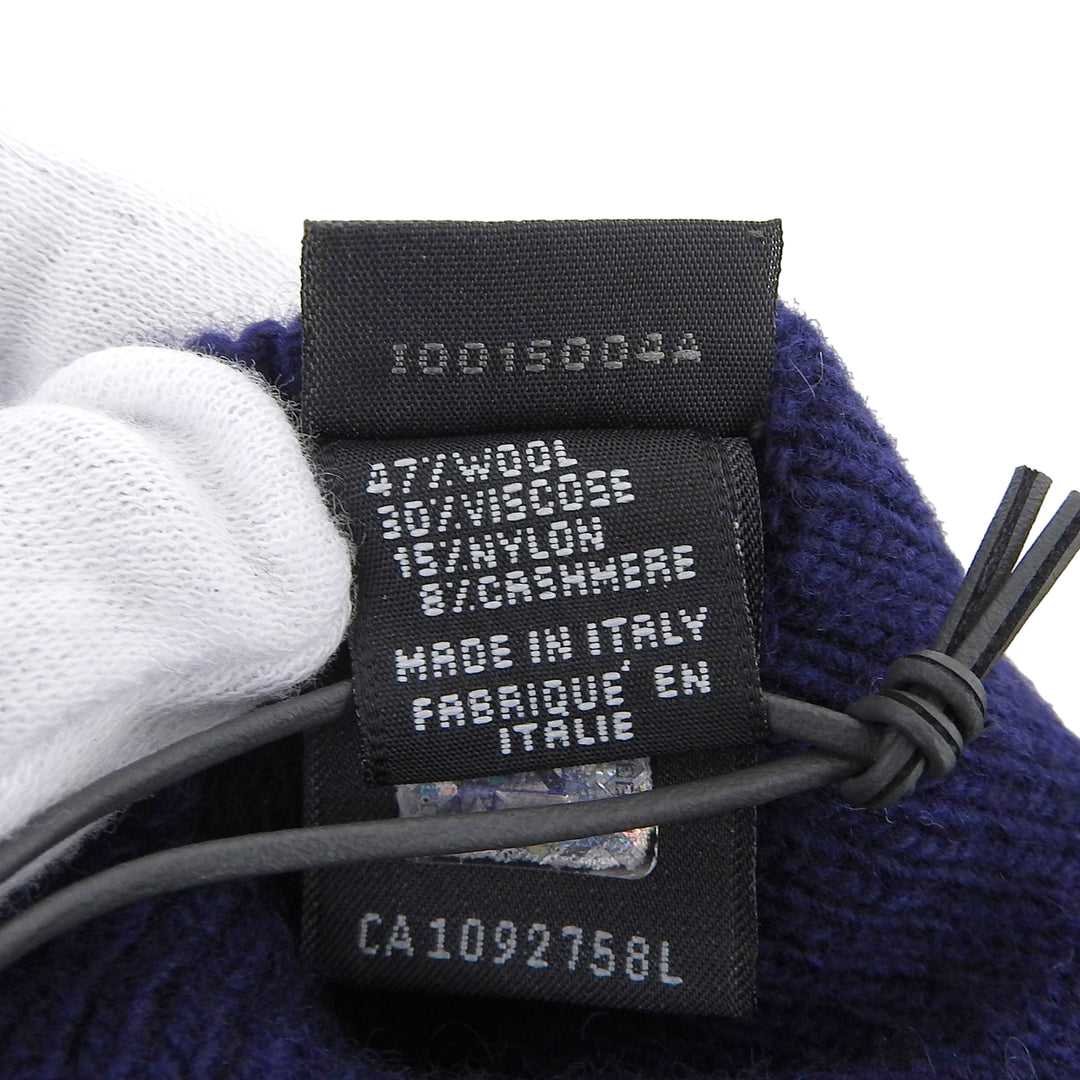 Pristine FENDI gloves Cashmere blend FF logo knit gloves Navy wool mens