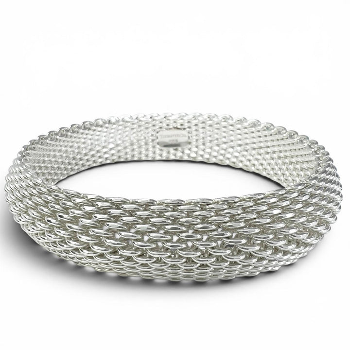 Excellent TIFFANY&Co. Bangle Somerset Mesh Accessory Bracelet Silver 925 Women