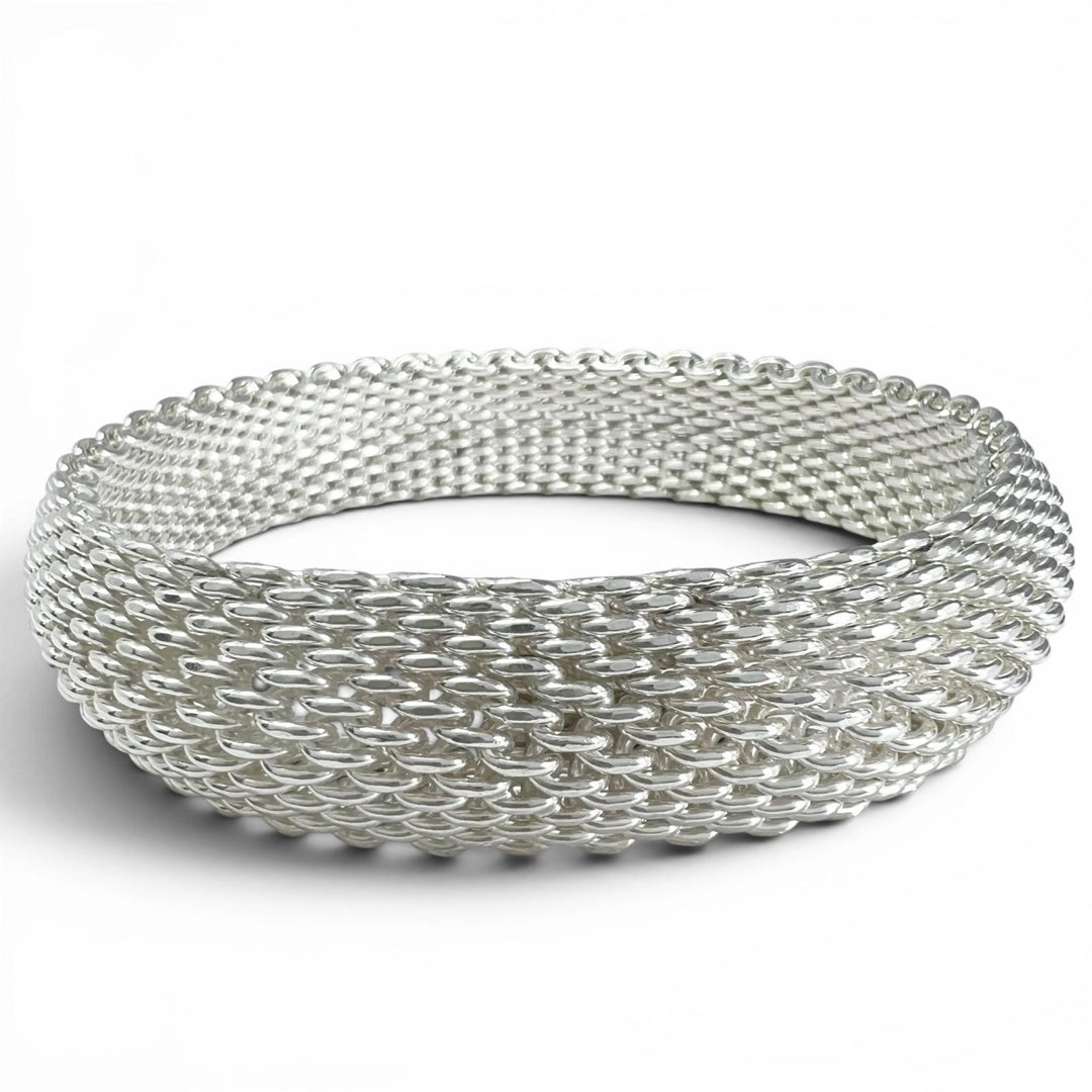 Excellent TIFFANY&Co. Bangle Somerset Mesh Accessory Bracelet Silver 925 Women