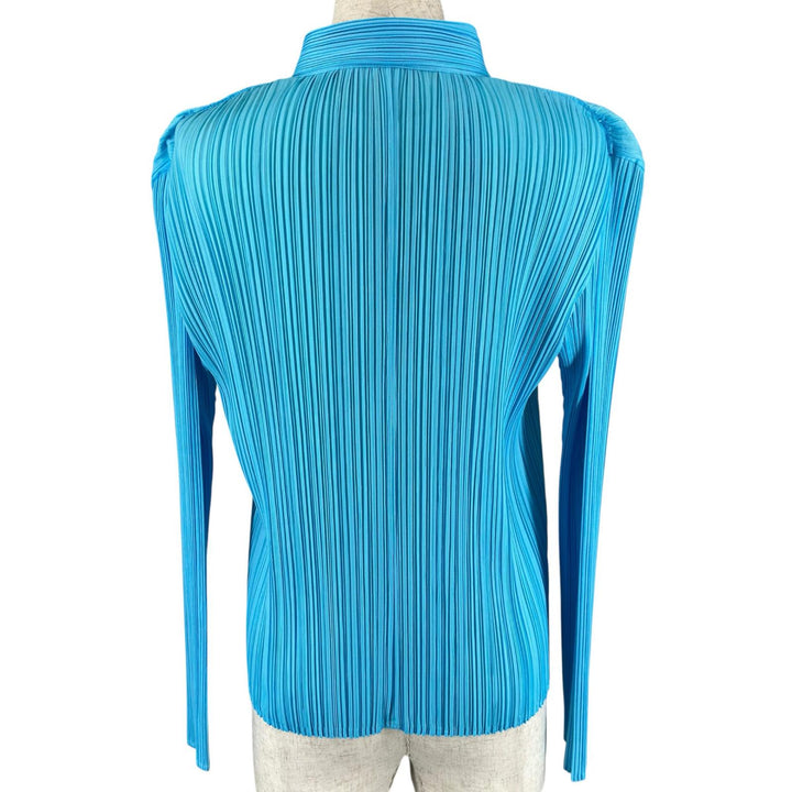 Excellent PLEATS PLEASE Long sleeve shirt blouse sky blue polyester PP21-JJ405