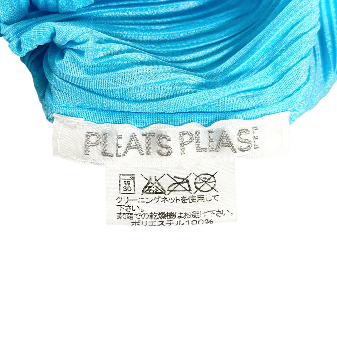 Excellent PLEATS PLEASE Long sleeve shirt blouse sky blue polyester PP21-JJ405