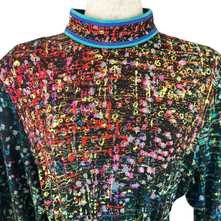 Excellent LEONARD FASHION one piece Silk blend, belted, all-over print, wool L