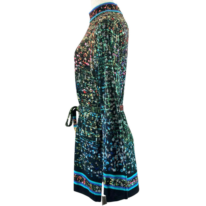 Excellent LEONARD FASHION one piece Silk blend, belted, all-over print, wool L
