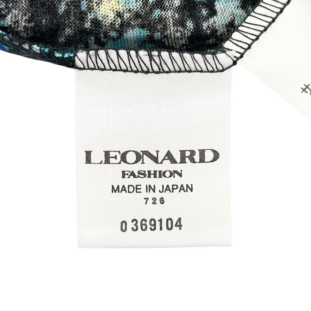 Excellent LEONARD FASHION one piece Silk blend, belted, all-over print, wool L