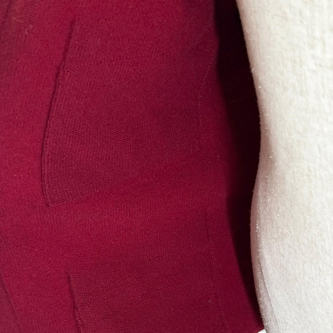 Great CHANEL cardigan Clover Button V-Neck Knit wine-red cashmere 40 98A P11770