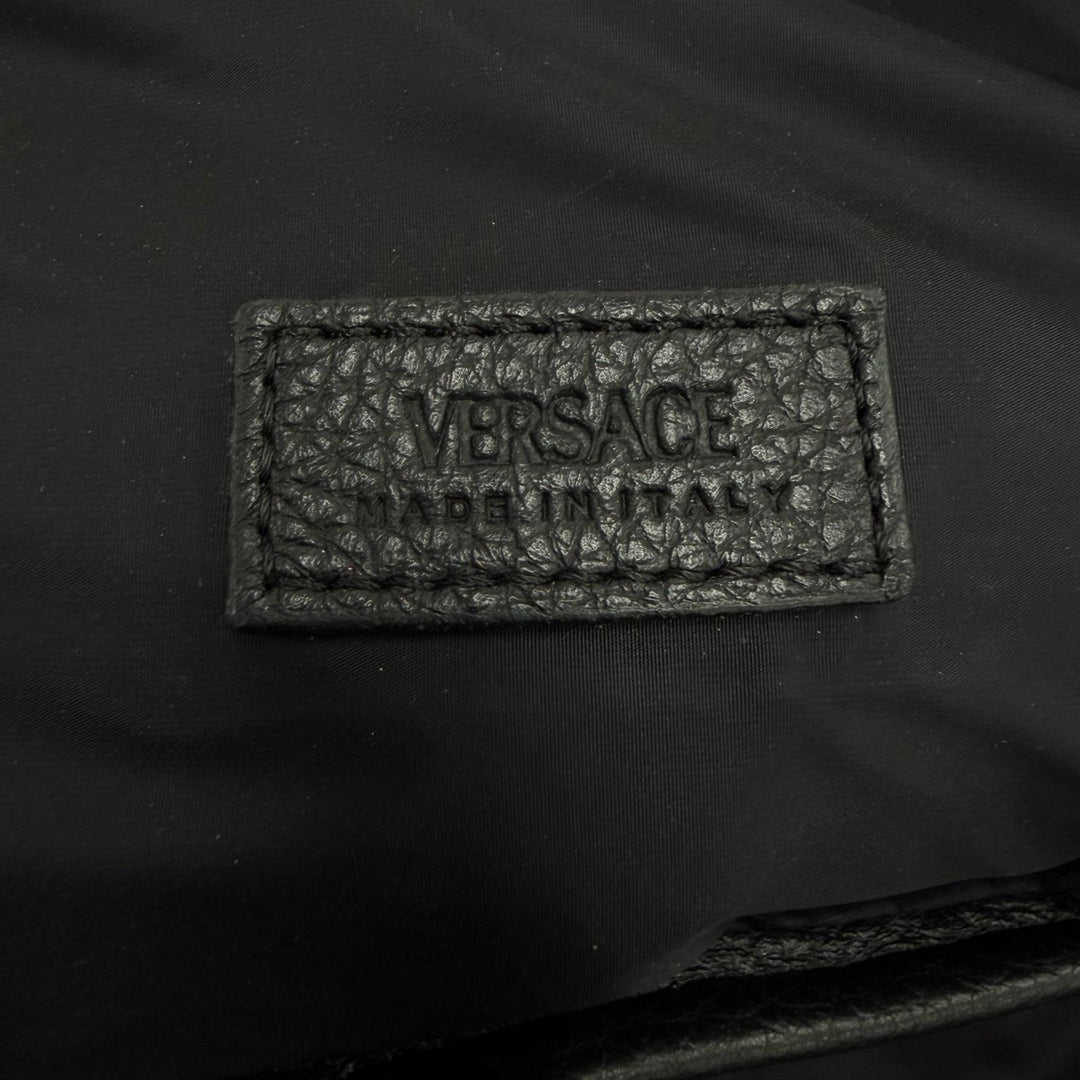 Excellent VERSACE Sling bag Medusa Sling black Cowhide mens 1008862