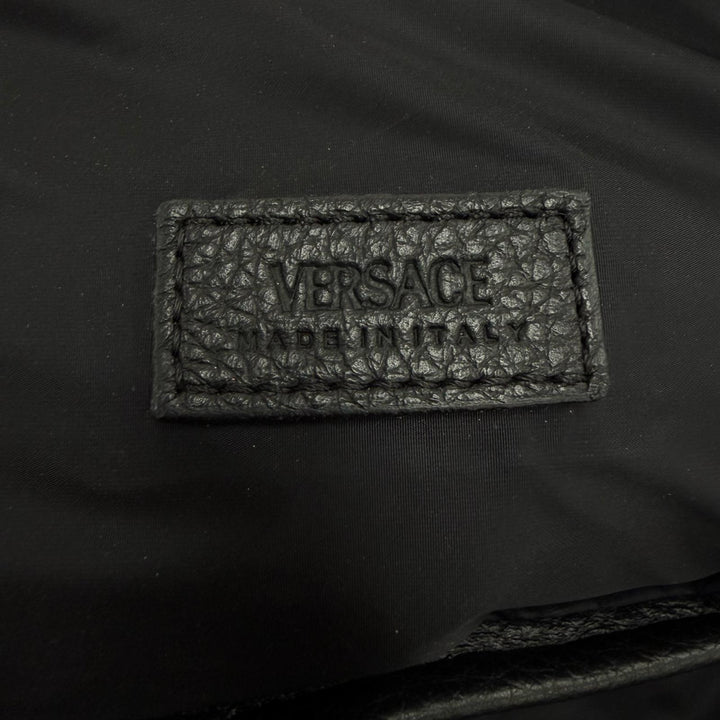 Excellent VERSACE Sling bag Medusa Sling black Cowhide mens 1008862