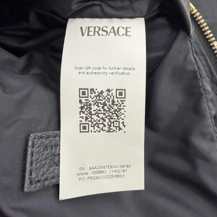 Excellent VERSACE Sling bag Medusa Sling black Cowhide mens 1008862