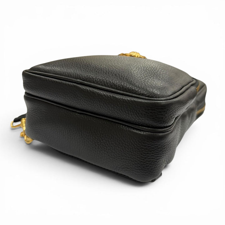 Excellent VERSACE Sling bag Medusa Sling black Cowhide mens 1008862