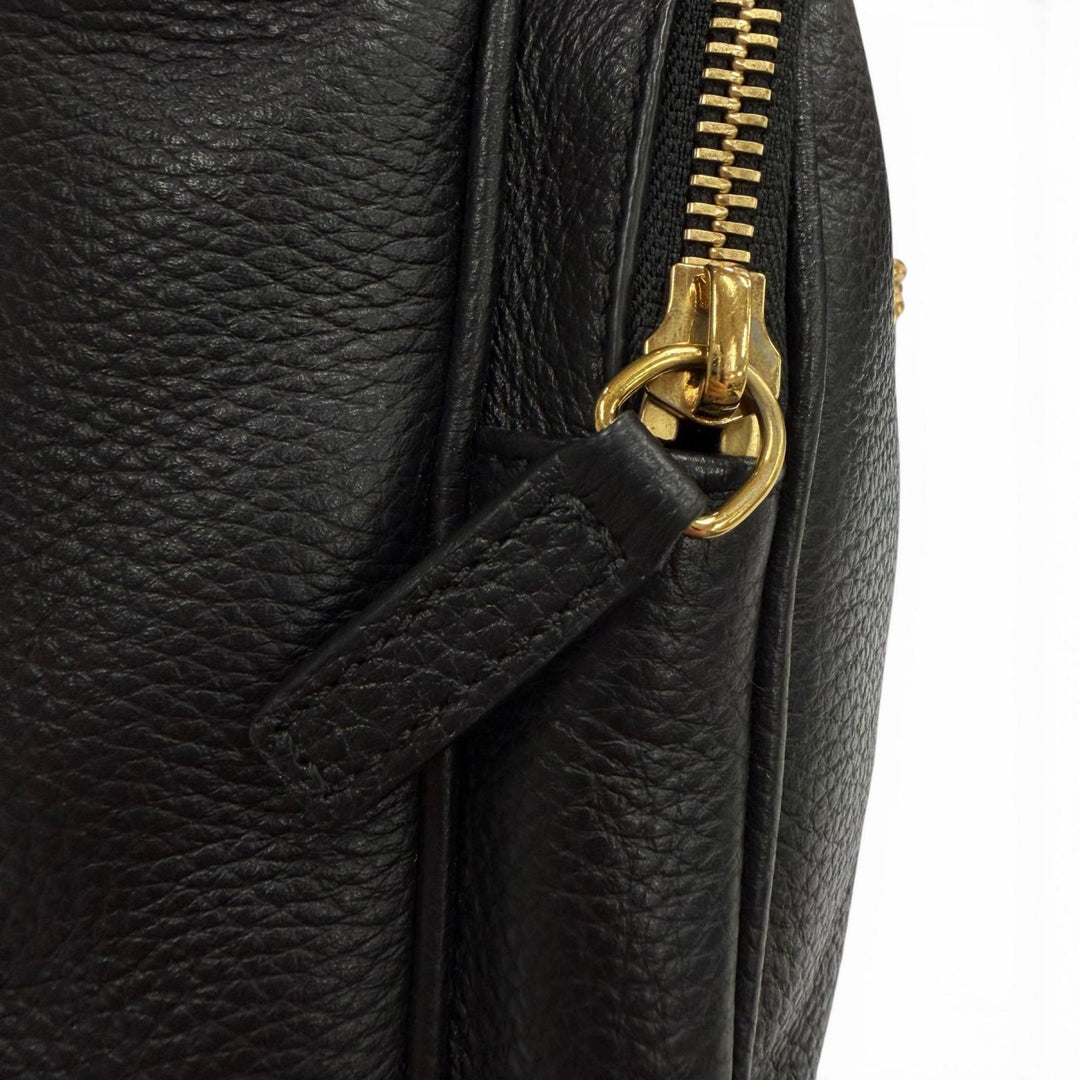 Excellent VERSACE Sling bag Medusa Sling black Cowhide mens 1008862