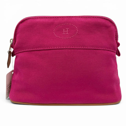 Pristine HERMES Cosmetics Pouch Bored porch PM Towar Officier cotton Women