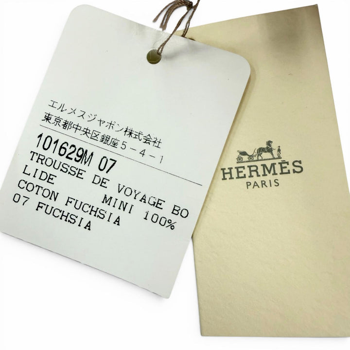 Pristine HERMES Cosmetics Pouch Bored porch PM Towar Officier cotton Women