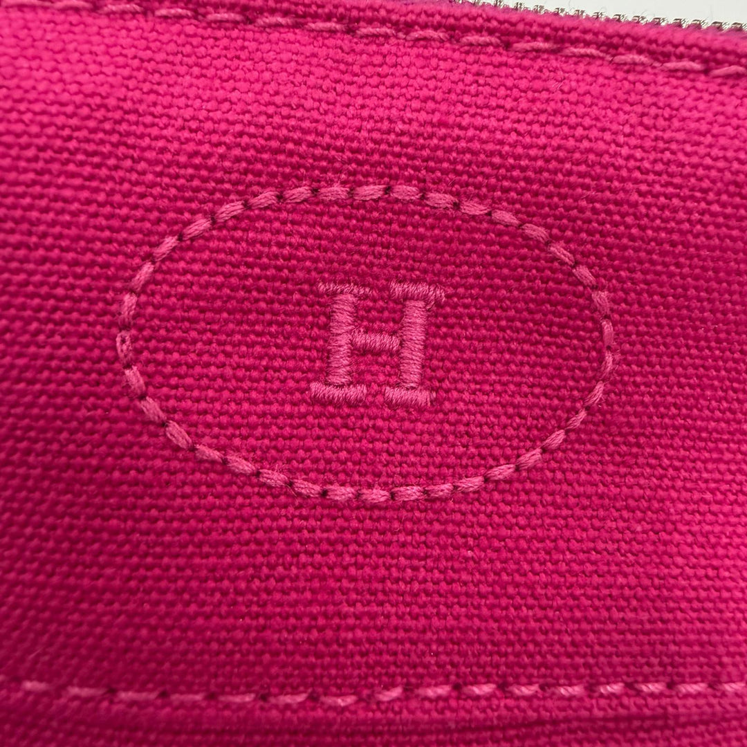Pristine HERMES Cosmetics Pouch Bored porch PM Towar Officier cotton Women