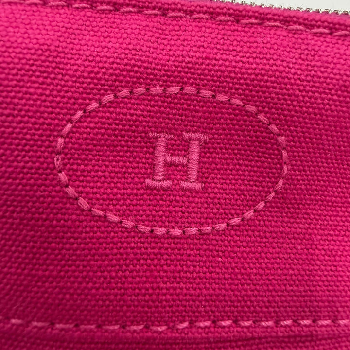 Pristine HERMES Cosmetics Pouch Bored porch PM Towar Officier cotton Women