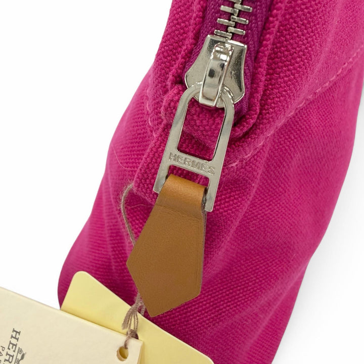 Pristine HERMES Cosmetics Pouch Bored porch PM Towar Officier cotton Women