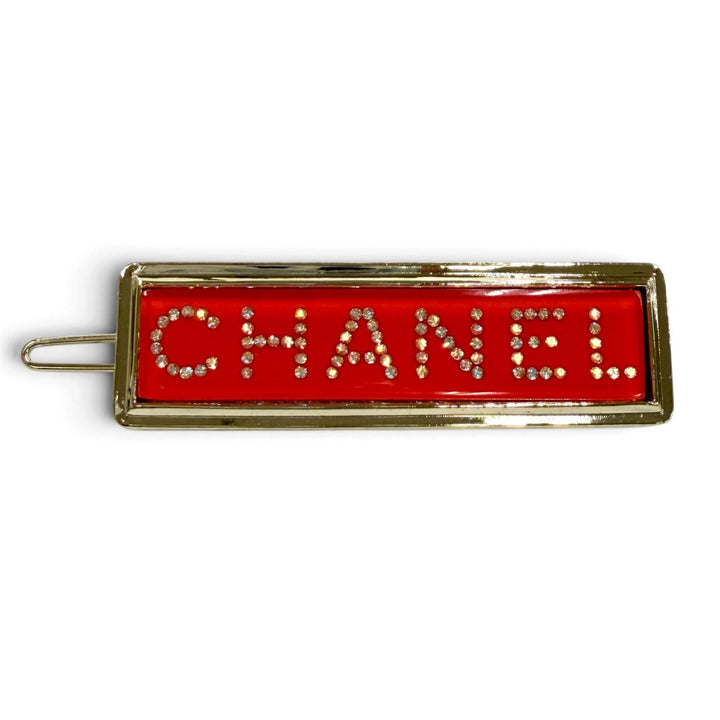 Great CHANEL Valletta Logo design rhinestone Orange series Women D21K