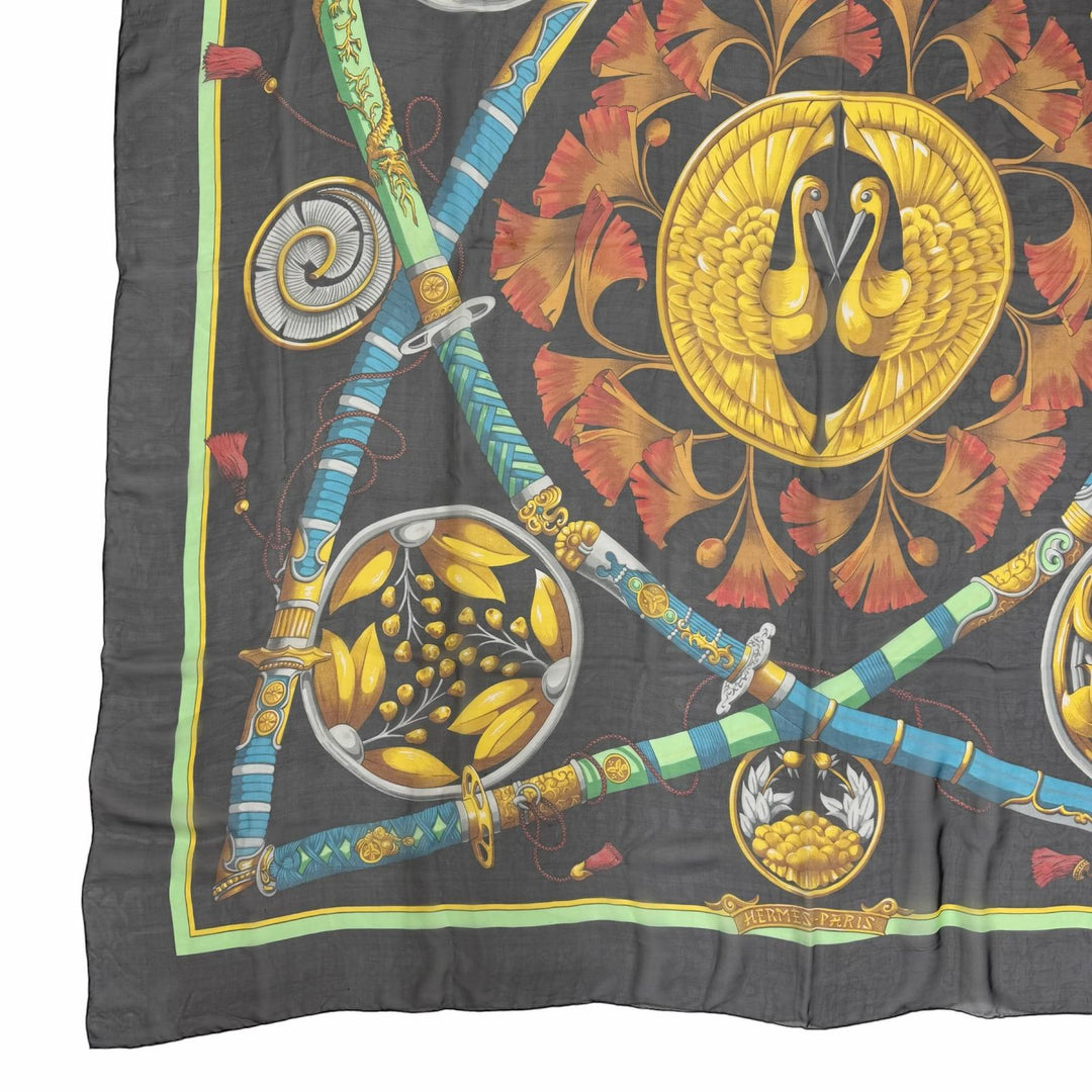 Great HERMES scarf DAIMYO PRINCES DU SOLEIL LEVANT multicolor silk Women