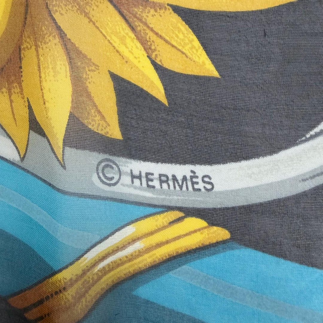 Great HERMES scarf DAIMYO PRINCES DU SOLEIL LEVANT multicolor silk Women