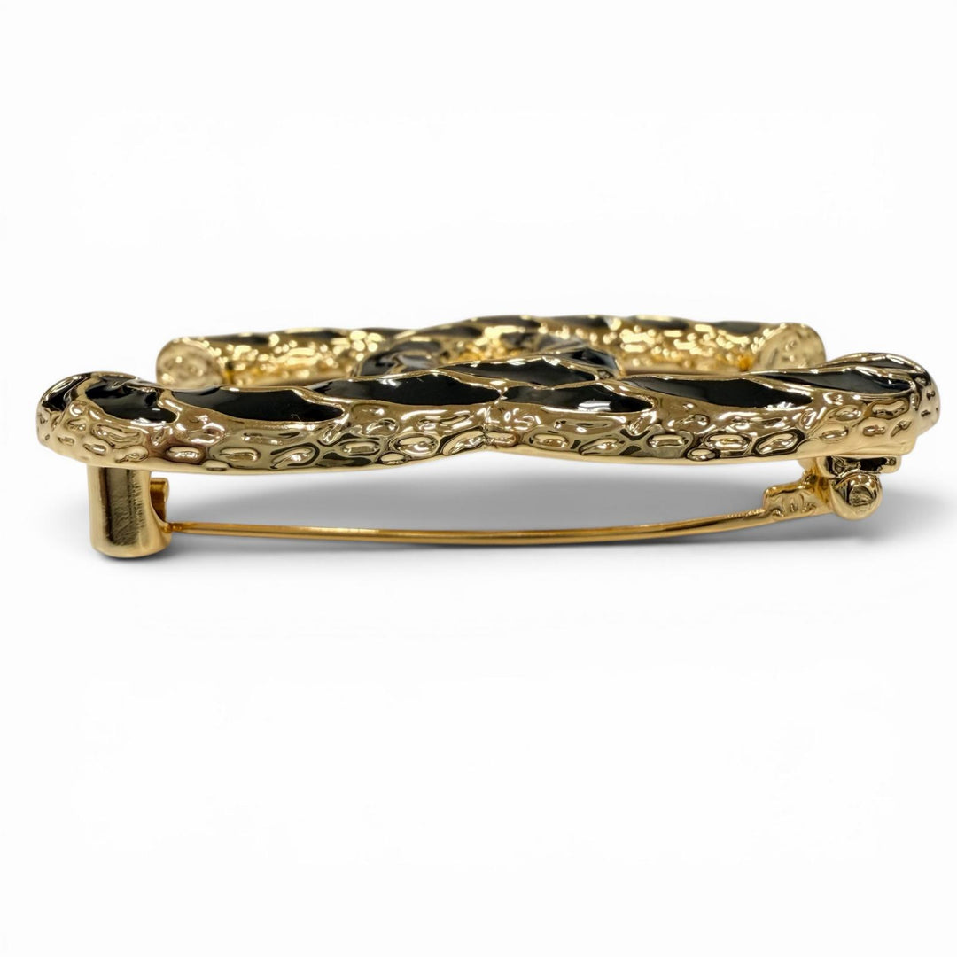 Excellent CHANEL Brooch COCO Mark gold Women B24P