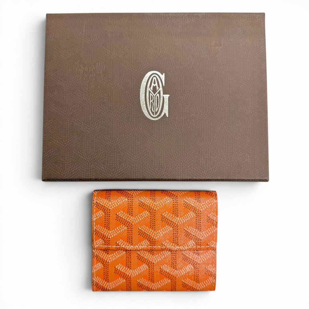 Pristine GOYARD Coin case Marigny Orange series Gojardin Canvas mens