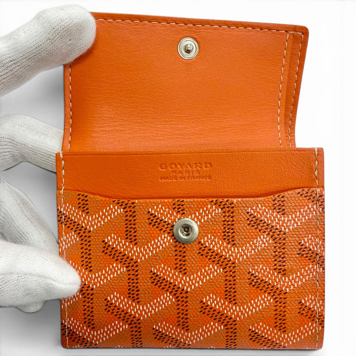 Pristine GOYARD Coin case Marigny Orange series Gojardin Canvas mens
