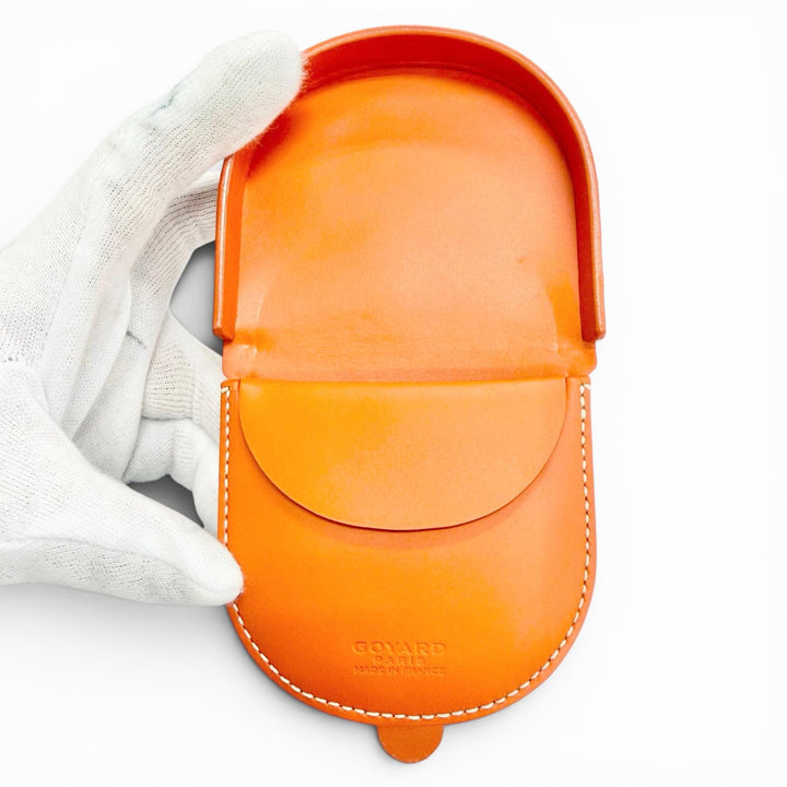 Pristine GOYARD Coin case RASPAIL Semi-circular Coin Case, Coin Pocket, Orange