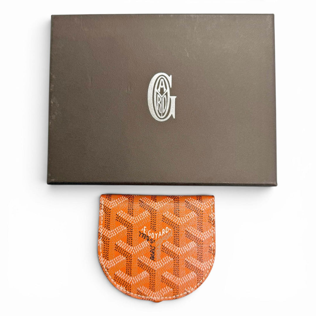 Pristine GOYARD Coin case RASPAIL Semi-circular Coin Case, Coin Pocket, Orange