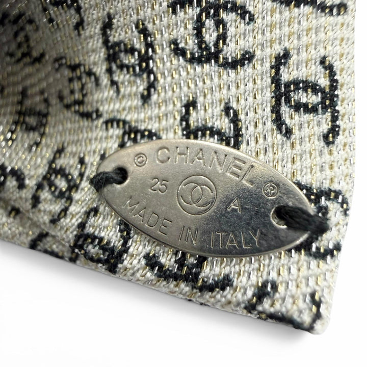 Pristine CHANEL Valletta COCO MarkPattern Hair Accessories white silk Women 25A