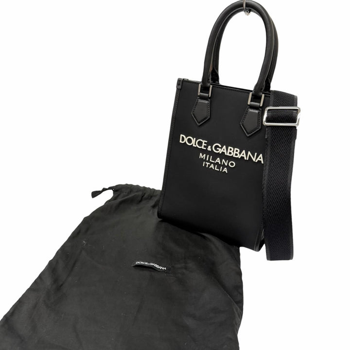 Excellent DOLCE&GABBANA Shoulder Bag Small nylon rubberized logo