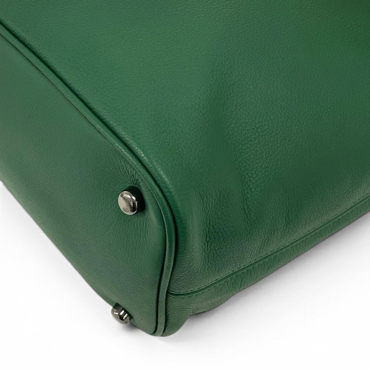 Excellent COACH Beckett Leather Business 2-Way green Smooth scarf skin C2841