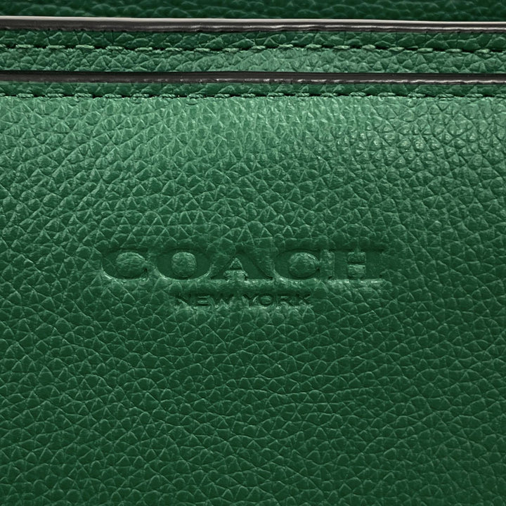 Excellent COACH Beckett Leather Business 2-Way green Smooth scarf skin C2841